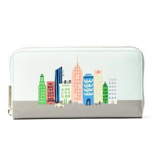 New Kate Spade City Skyline Zip-Around Continental Wallet Multi